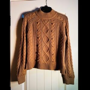 J. Crew Pom-Pom Cable Knit Sweater